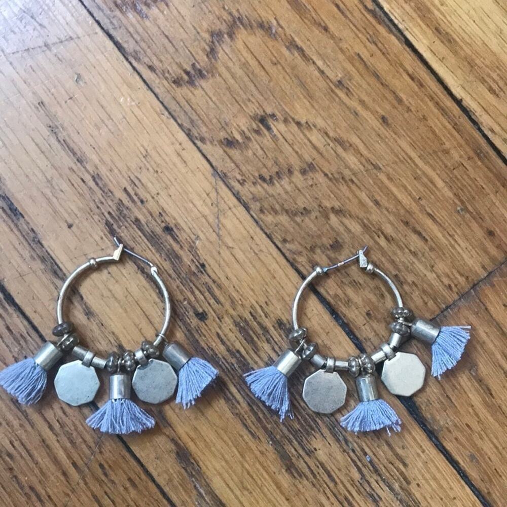 Mixed Material Hoop Earrings
